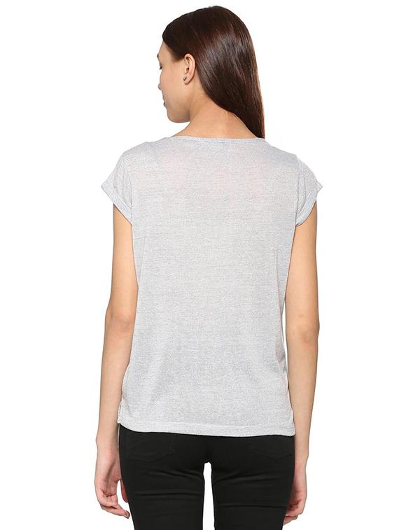 smoke grey short sleeved knitted top - 15610755 - Zoom Image - 2