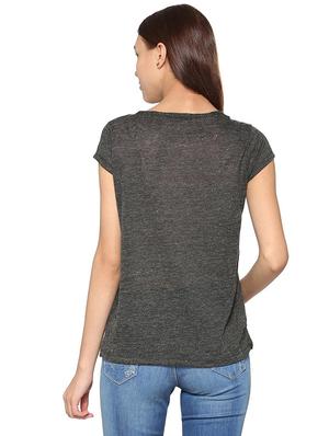 charcoal grey short sleeved knitted top - 15610757 - Standard Image - 2
