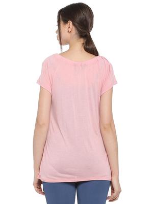 elasticated round neck top - 15610760 - Standard Image - 2