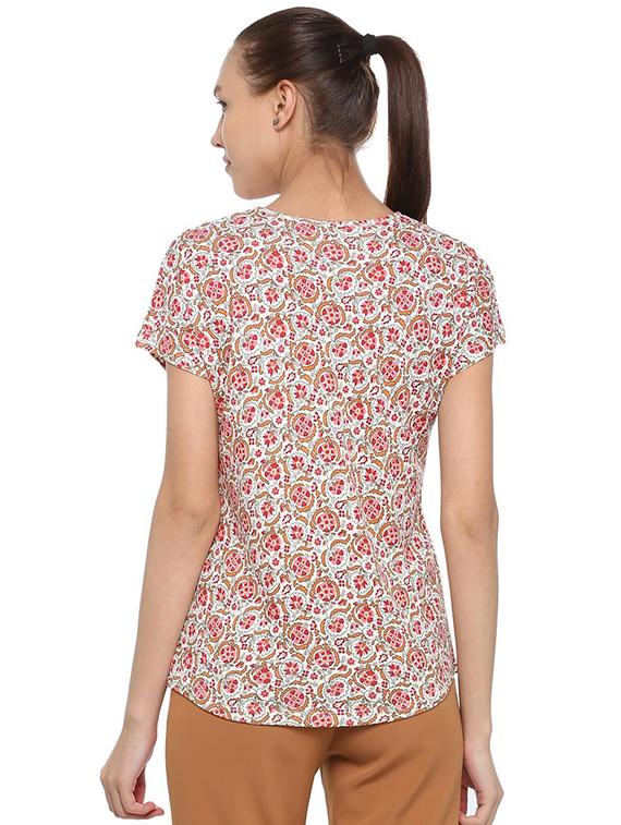 short sleeved round neck top - 15610767 - Zoom Image - 2