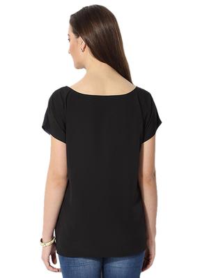 short sleeve color block top - 15610778 - Standard Image - 2