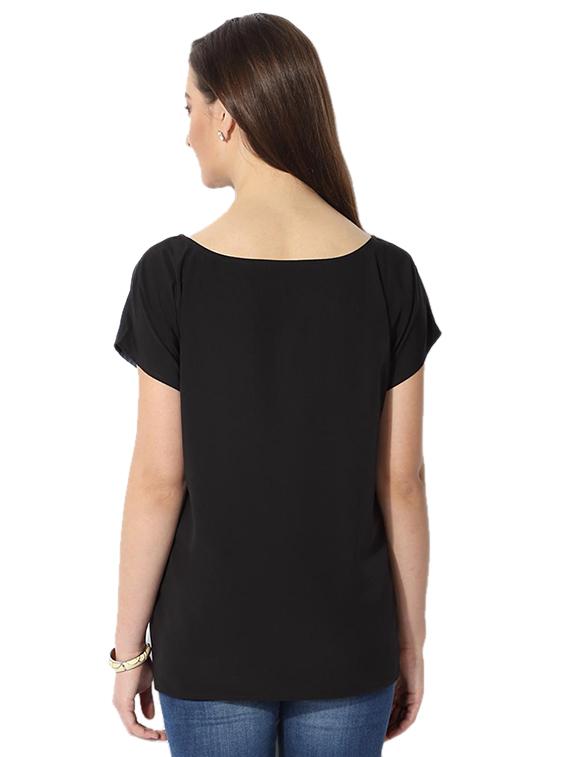 short sleeve color block top - 15610778 - Zoom Image - 2