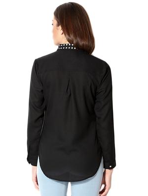 concealed placket print detail asymmetric shirt - 15610781 - Standard Image - 2