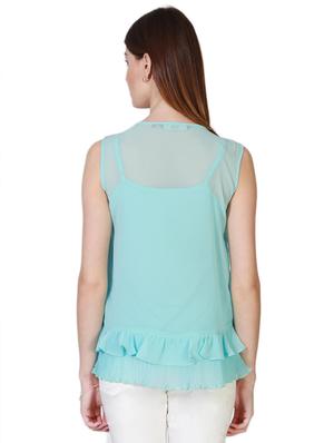 tassel tie up ruffle detail top - 15610784 - Standard Image - 2