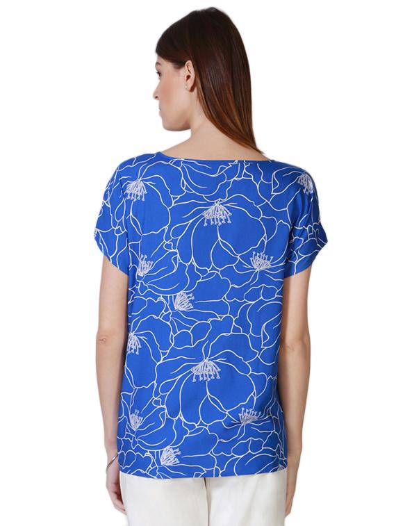 short sleeved key hole neck top - 15610785 - Zoom Image - 2