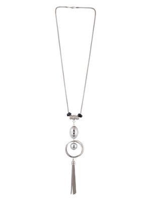 silver metal long necklace - 15611136 - Standard Image - 2