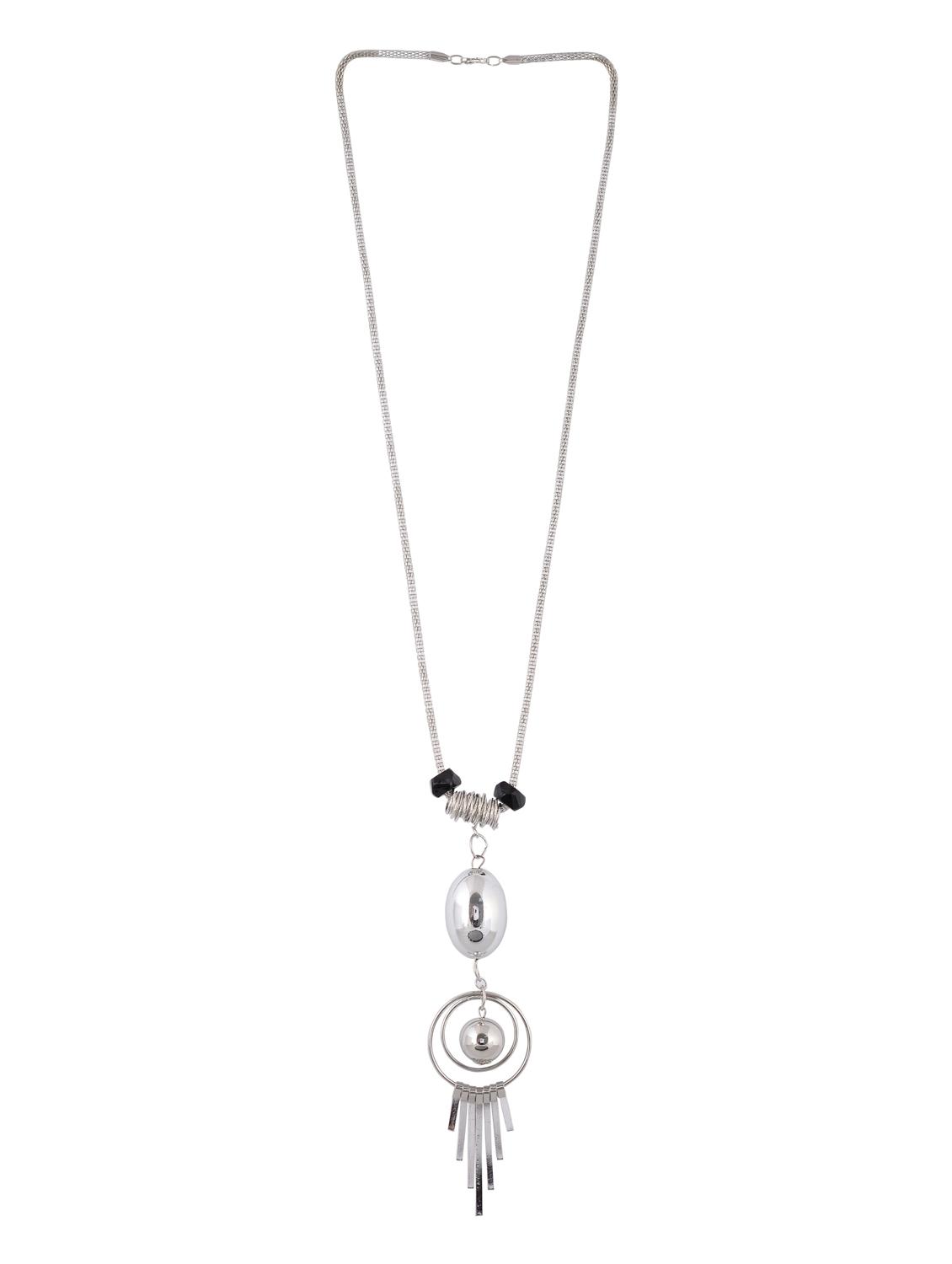 silver metal long necklace - 15611137 - Zoom Image - 2