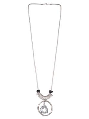 silver metal long necklace - 15611139 - Standard Image - 2