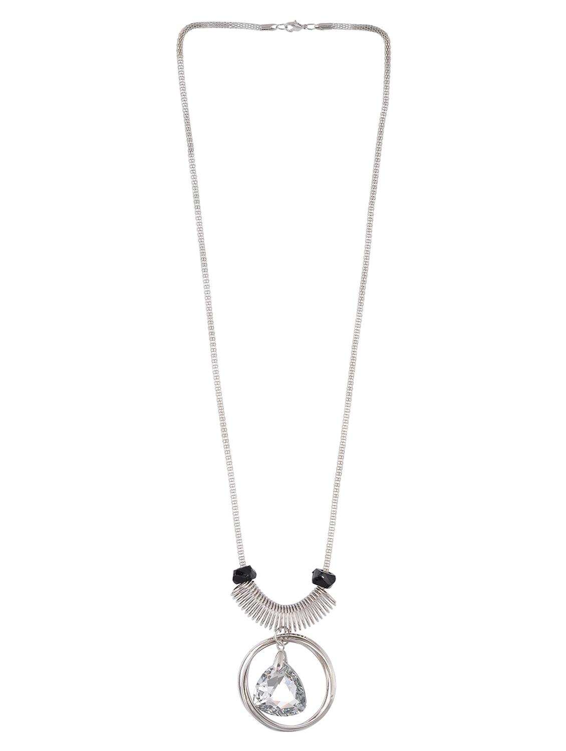 silver metal long necklace - 15611139 - Zoom Image - 2