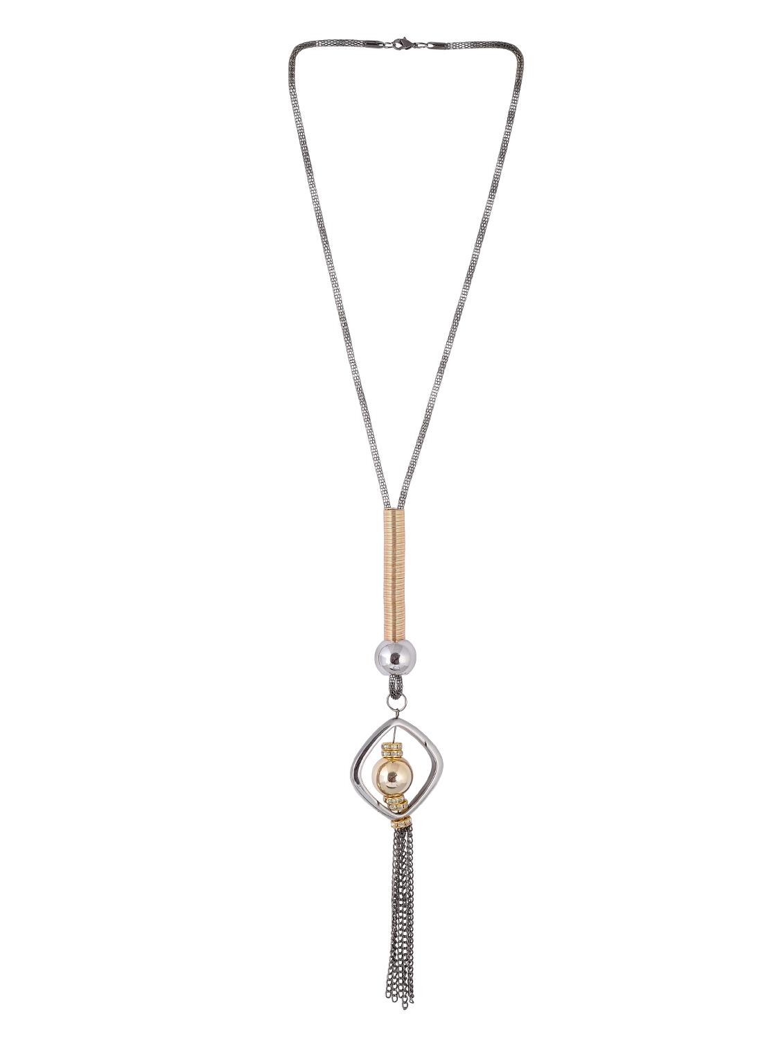 multi metal long necklace - 15611144 - Zoom Image - 2
