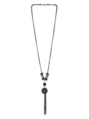 black metal long necklace - 15611147 - Standard Image - 2