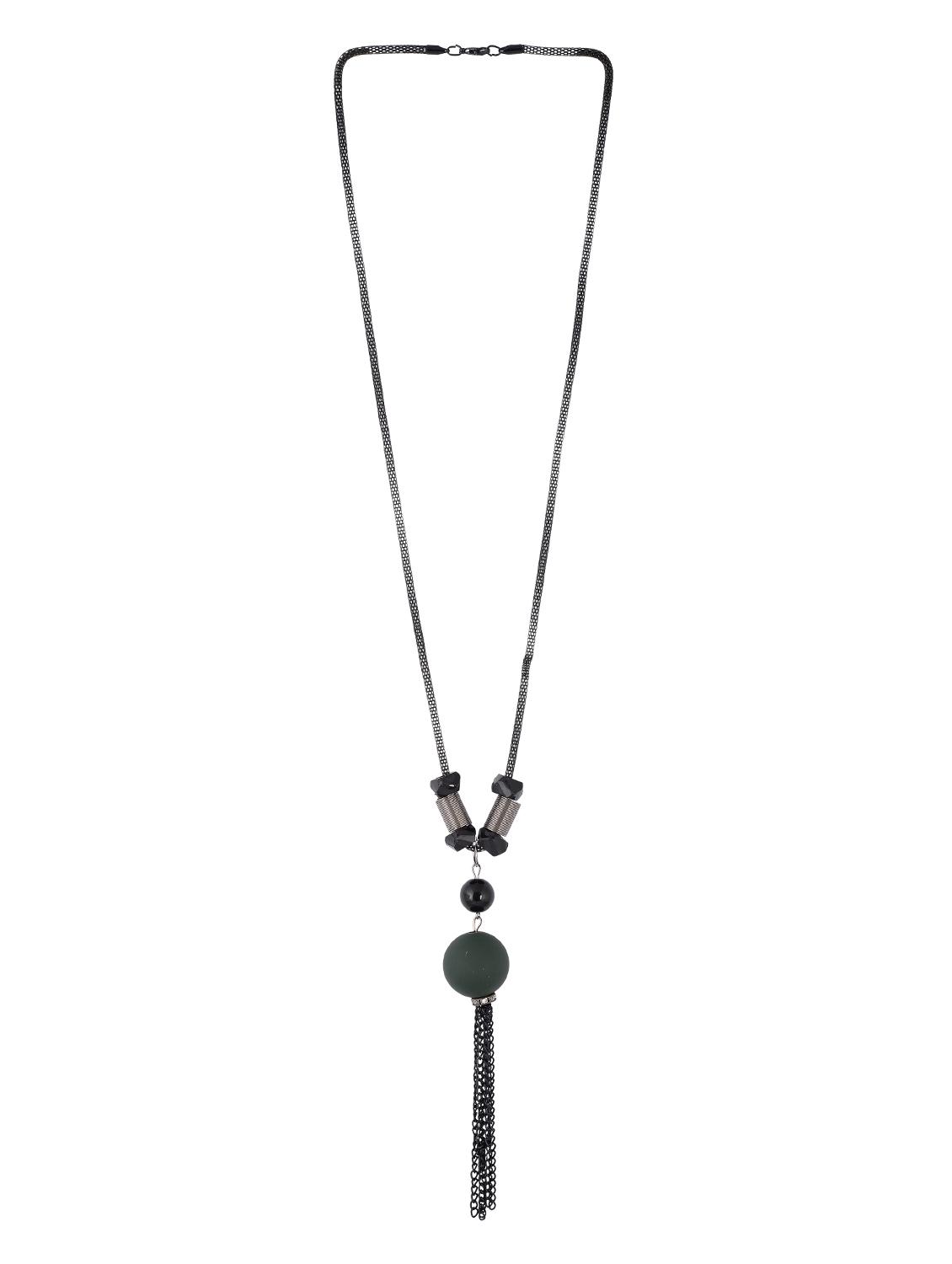black metal long necklace - 15611147 - Zoom Image - 2
