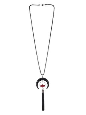 black metal long necklace - 15611148 - Standard Image - 2