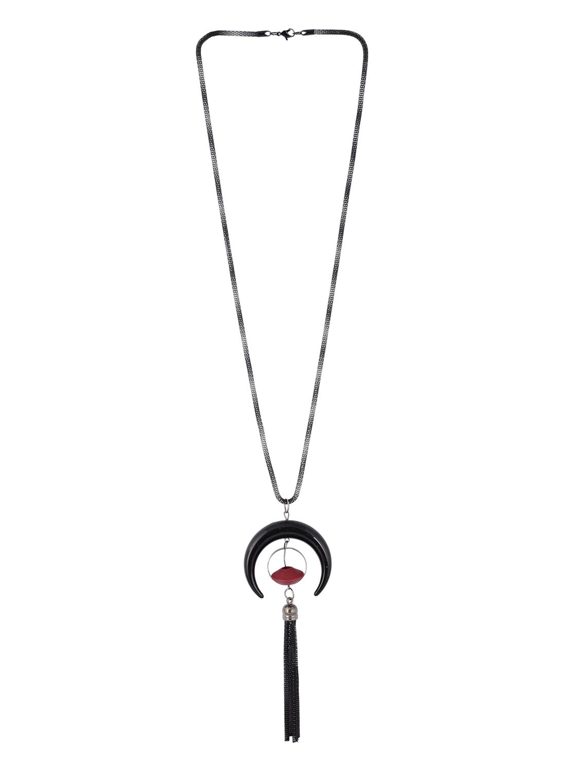 black metal long necklace - 15611148 - Zoom Image - 2