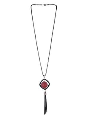black metal long necklace - 15611149 - Standard Image - 2