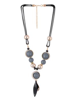 gold metal long necklace - 15611152 - Standard Image - 2