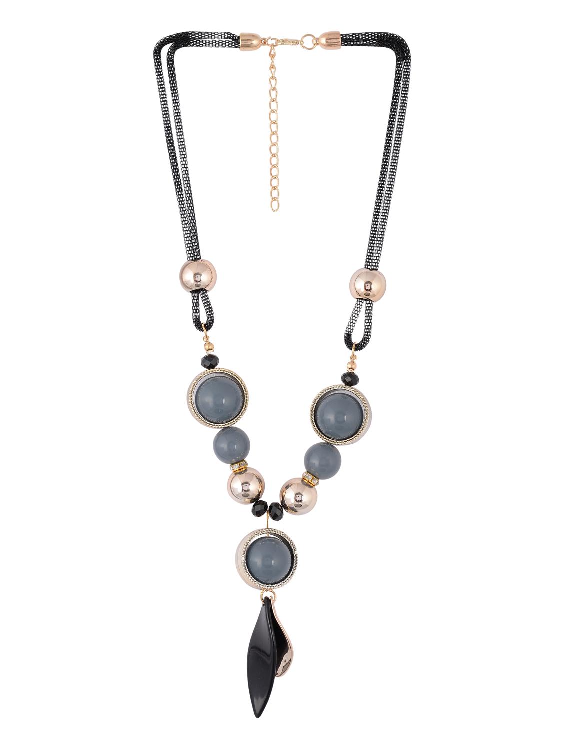 gold metal long necklace - 15611152 - Zoom Image - 2