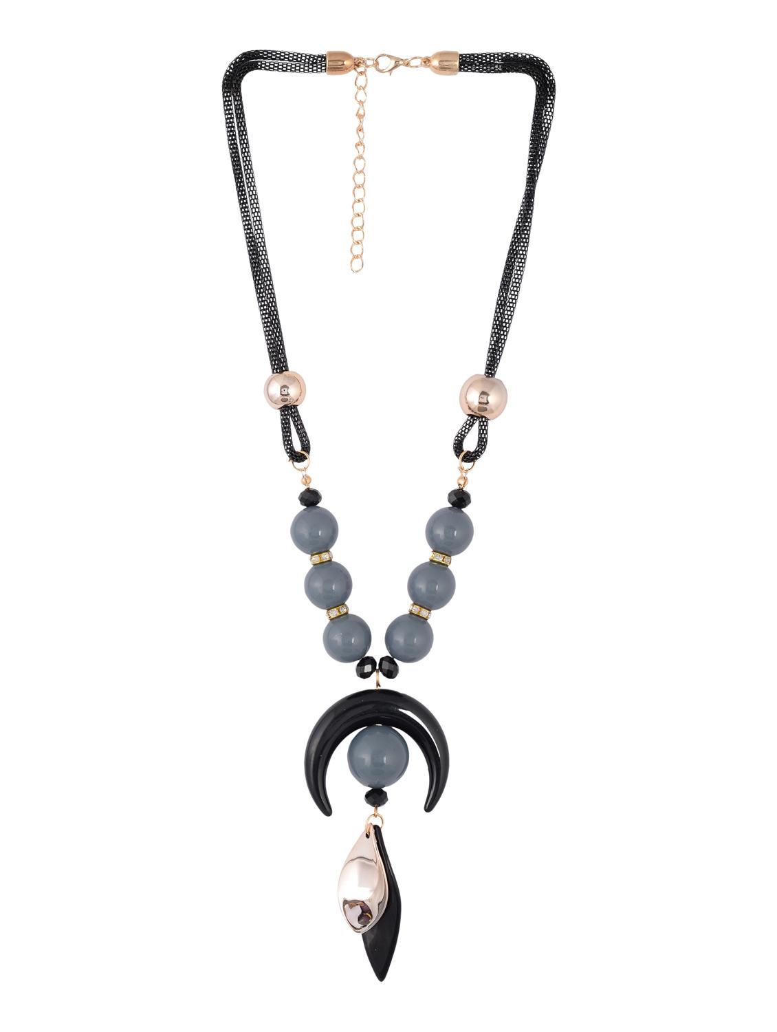 gold metal long necklace - 15611155 - Zoom Image - 2