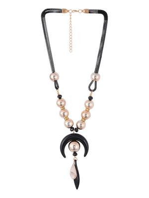 gold metal long necklace - 15611156 - Standard Image - 2
