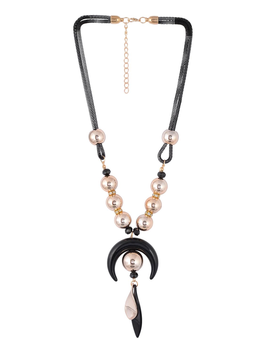 gold metal long necklace - 15611156 - Zoom Image - 2