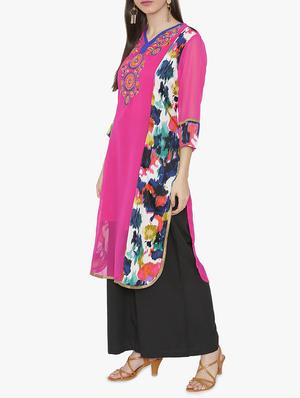 Embroidered straight kurta - 15611355 - Standard Image - 2