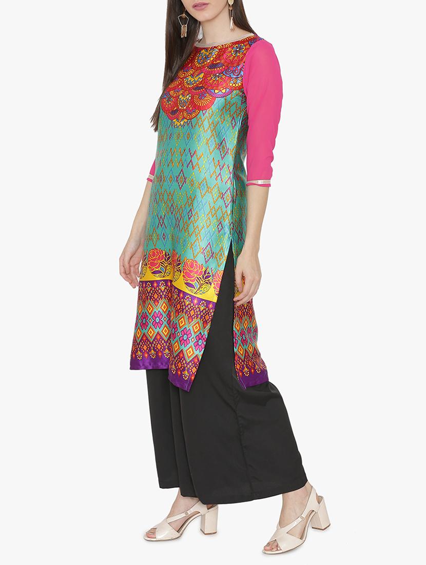 Printed straight kurta - 15611358 - Zoom Image - 2