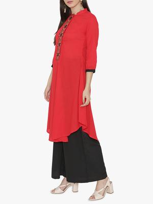 Embroidered a-line kurta - 15611359 - Standard Image - 2