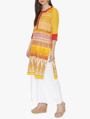 Straight printed kurta - 15611360 - Standard Image - 2