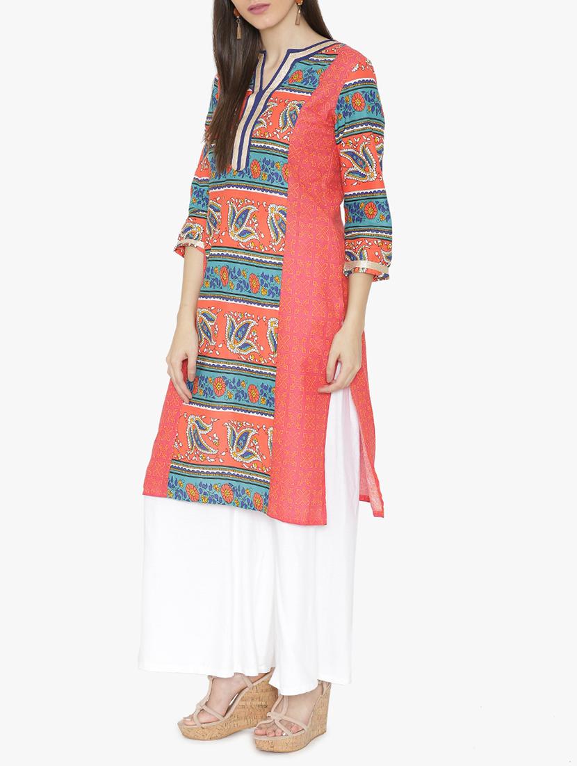Straight printed kurta - 15611365 - Zoom Image - 2