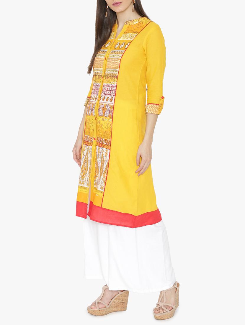 A-line printed kurta - 15611367 - Zoom Image - 2