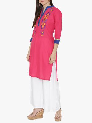 Embroidered straight kurta - 15611369 - Standard Image - 2