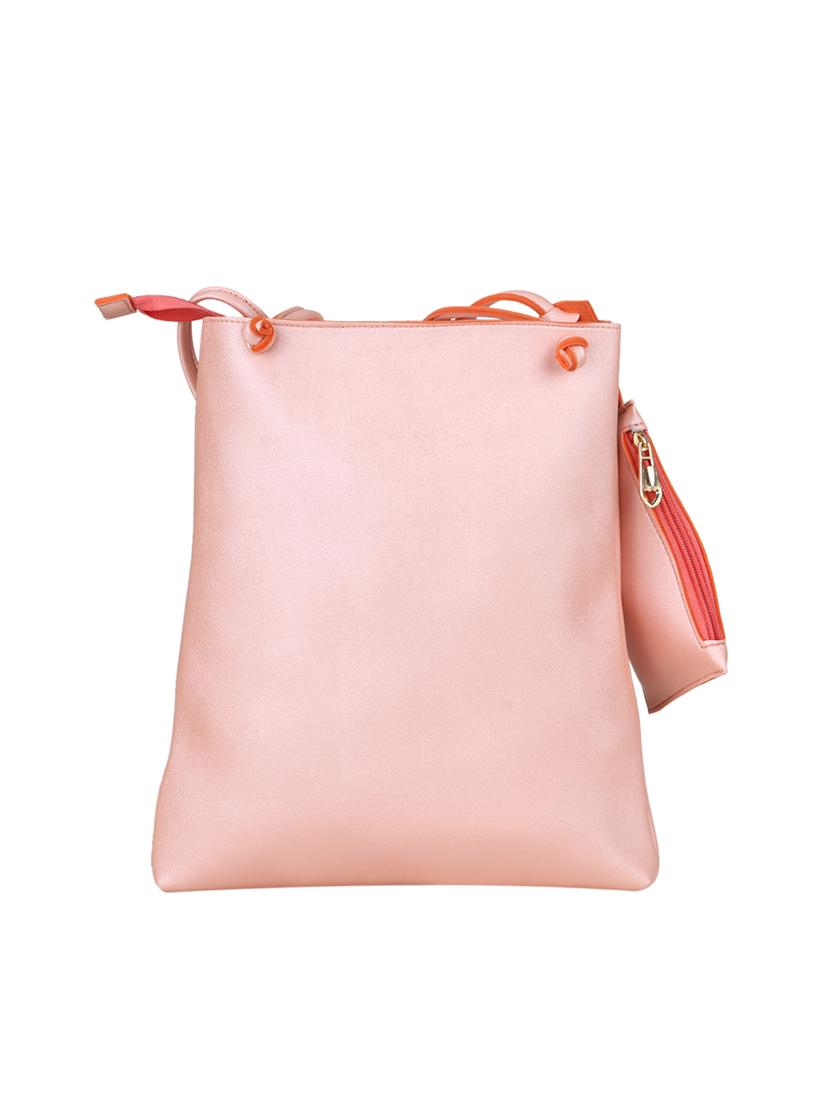 pink leatherette (pu) combo tote - 15611374 - Zoom Image - 2