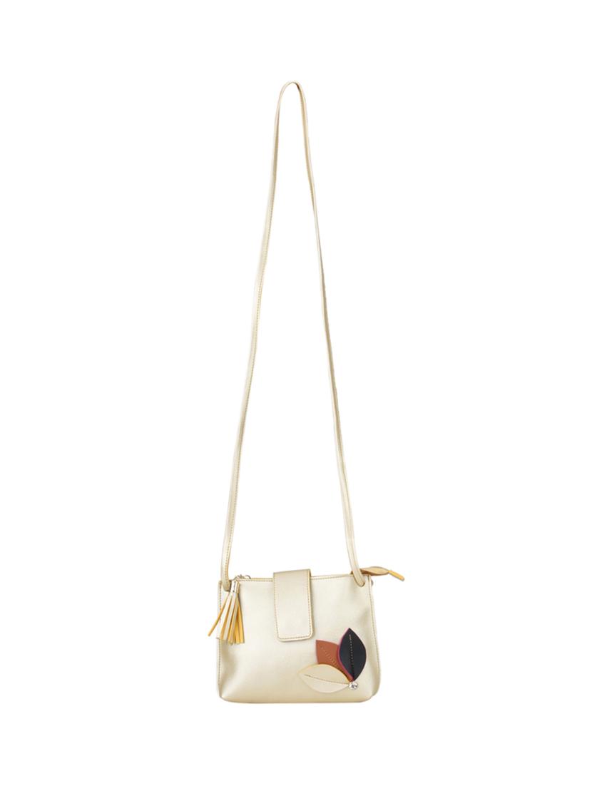 beige leatherette (pu) regular sling bag - 15611487 - Zoom Image - 5