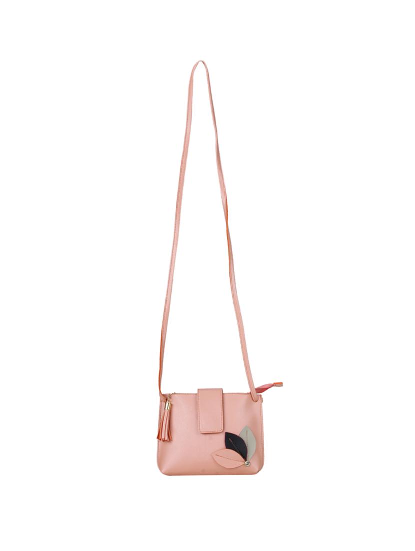 pink leatherette (pu) regular sling bag - 15611490 - Zoom Image - 5