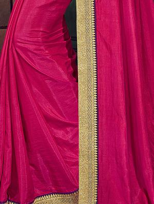 Zari lace bordered saree with blouse - 15611546 - Standard Image - 2