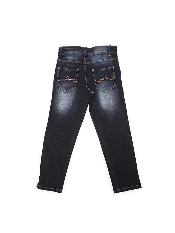 blue cotton blend washed jeans - 15611630 - Zoom Image - 2
