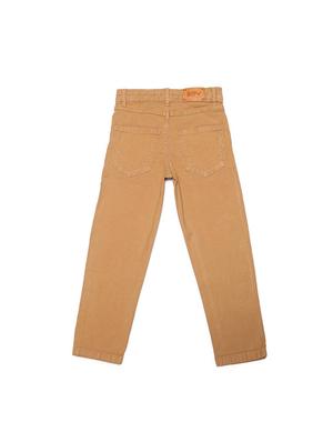 brown cotton blend plain jeans - 15611631 - Standard Image - 2