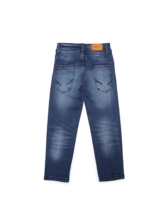 blue cotton blend washed jeans - 15611632 - Zoom Image - 2