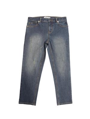 blue cotton blend washed jeans - 15611633 - Standard Image - 2