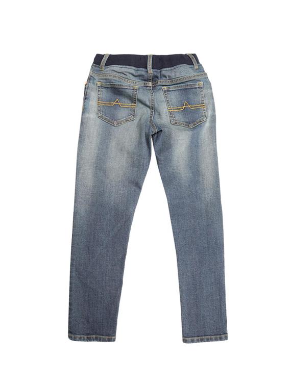 blue cotton blend washed jeans - 15611635 - Zoom Image - 2