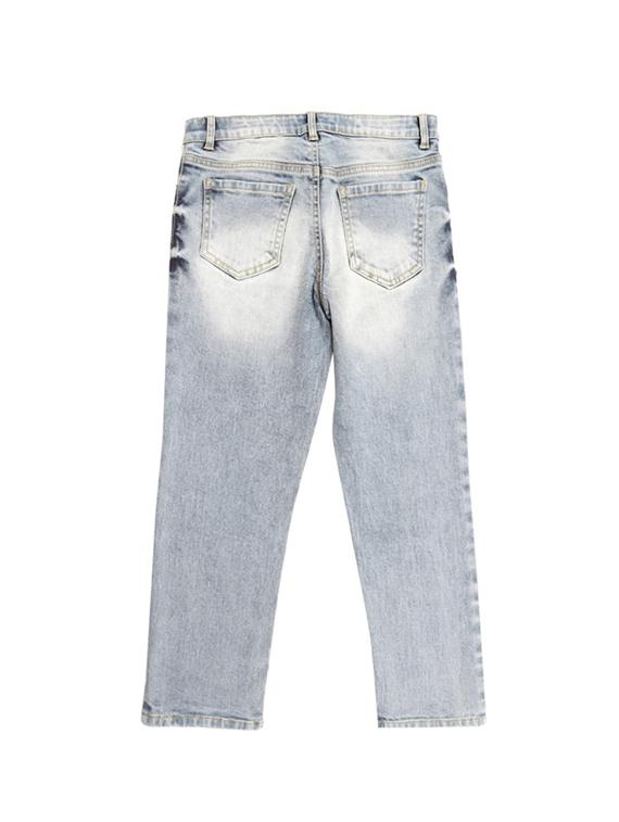blue cotton blend washed jeans - 15611636 - Zoom Image - 2
