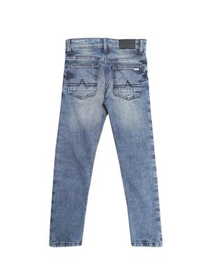 blue cotton blend washed jeans - 15611638 - Standard Image - 2