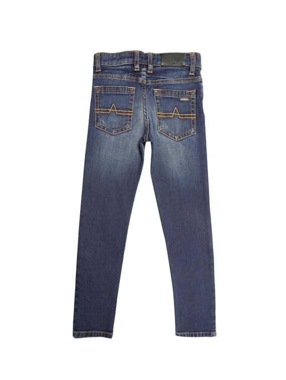 blue cotton blend washed jeans - 15611640 - Zoom Image - 2