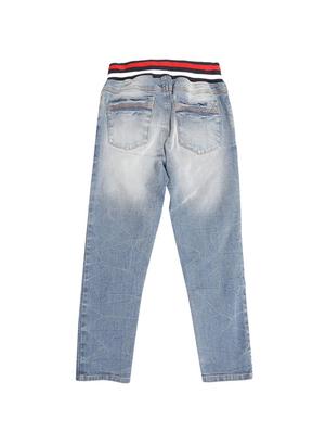 blue cotton blend washed jeans - 15611641 - Standard Image - 2