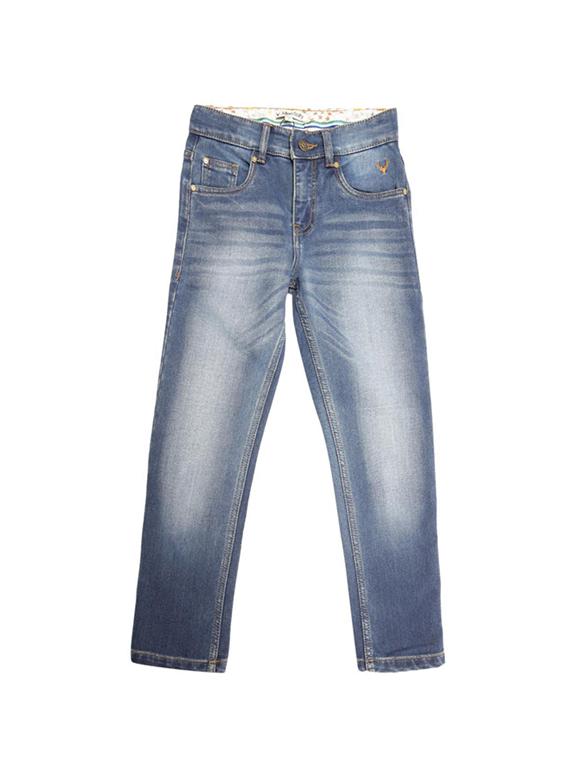 blue cotton blend washed jeans - 15611643 - Zoom Image - 2