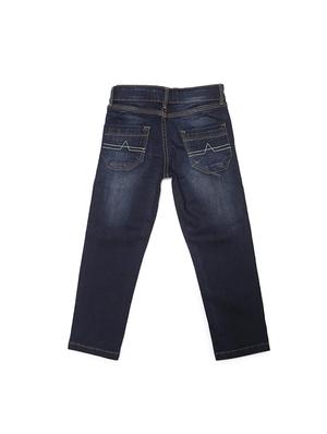blue cotton blend washed jeans - 15611644 - Standard Image - 2