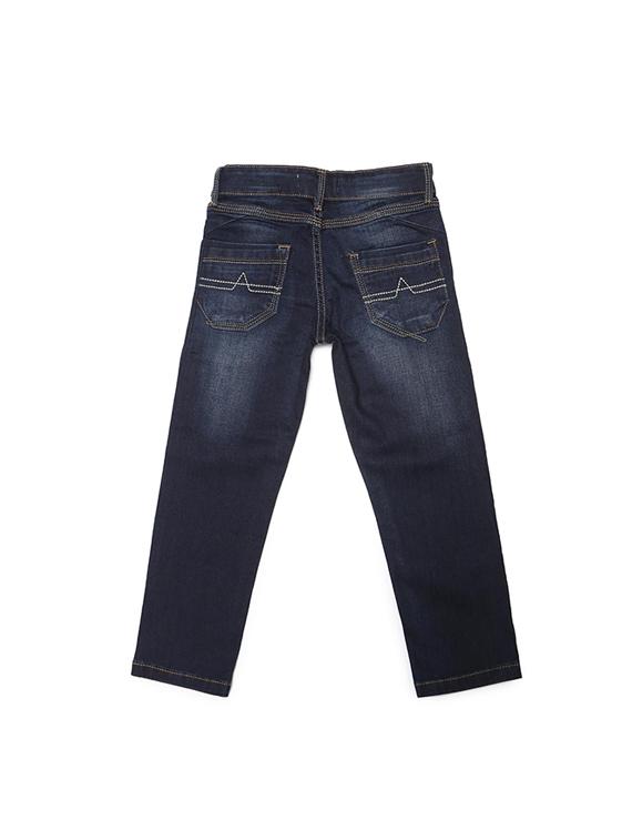 blue cotton blend washed jeans - 15611644 - Zoom Image - 2