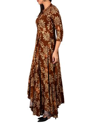 Printed asymmetric kurta - 15611645 - Standard Image - 2
