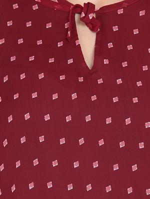 tie up neck blouson top - 15611686 - Standard Image - 5