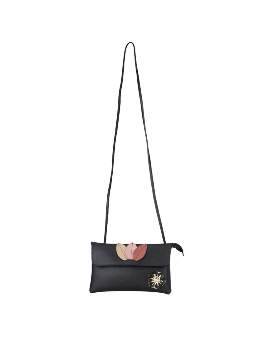 black leatherette (pu) regular sling bag - 15611743 - Zoom Image - 5